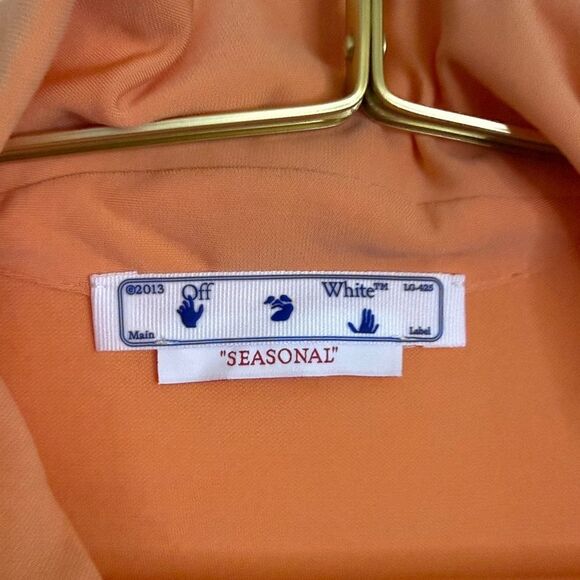 NWT- OFF-WHITE Cut-Out Draped Dress - Soft Orange- Size 42 (US 6) - Picture 10 of 14